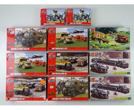 A group of 1:76 and 1:72 scale unbuilt AIRFIX military kits, unchecked but appear complete, some boxes still sealed - VG in G