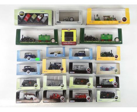 A group of OO scale fire engines, traction engines etc., mostly by OXFORD DIECAST - VG/E in G/VG boxes (22)