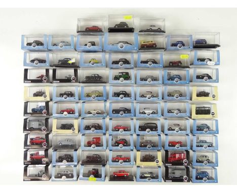 A large quantity of OO scale cars, vans etc. by OXFORD DIECAST - VG/E in G/VG boxes (66)