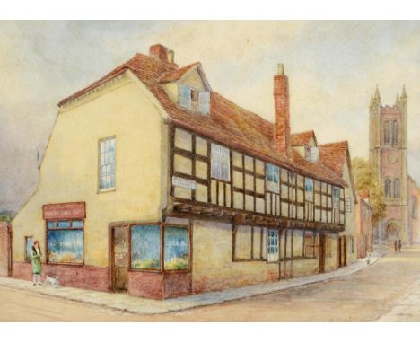 HARRY DAVIS (1885-1970) ST PETER'S STREET WORCESTER  signed, watercolour, 14 x 20cm ++In good original condition, undisturbed