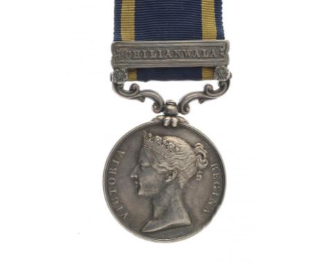 PUNJAB MEDAL, one clasp Chilianwala SERJT G FIELDING 24TH FOOT Provenance: The recipient thence by descent to the present ven