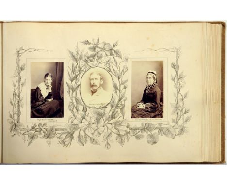 A FINE VICTORIAN PHOTOGRAPH ALBUM, C1869-89  of   informal and studio photographs of British aristocracy, many Scottish, incl