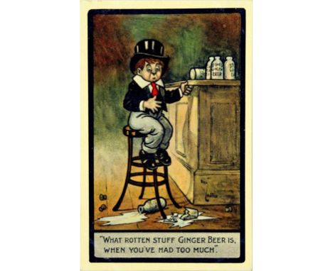 AN ALBUM OF POSTCARDS, C1903-13 comic by T Browne, T Gibson, L Wood, G Piper, R Carter, E Parkinson, E Ibbetson and others, p