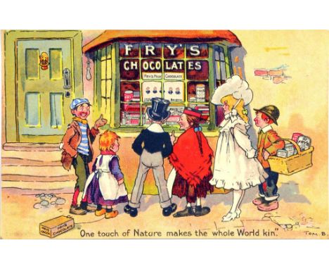 TWO ALBUMS OF POSTCARDS, C1903-13 comic including L Thackeray, N A Birch and A Hilton, adverts including T Browne for Frys, m
