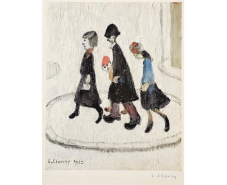 LAURENCE STEPHEN LOWRY, RA (1887-1976) THE FAMILY   offset lithograph printed in colour from the edition of 850, signed by th