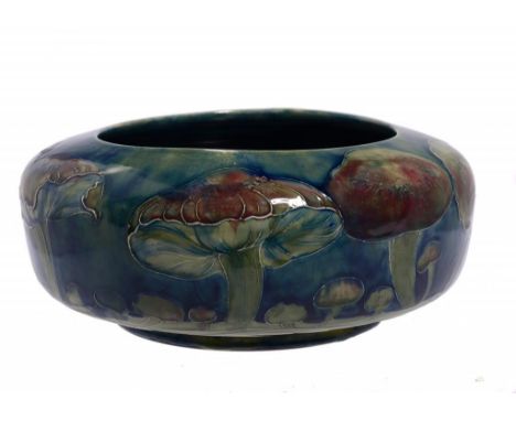 A JAMES MCINTYRE & CO LTD CLAREMONT BOWL DESIGNED BY WILLIAM MOORCROFT AND MANUFACTURED FOR LIBERTY & CO, C1905-13  26cm diam