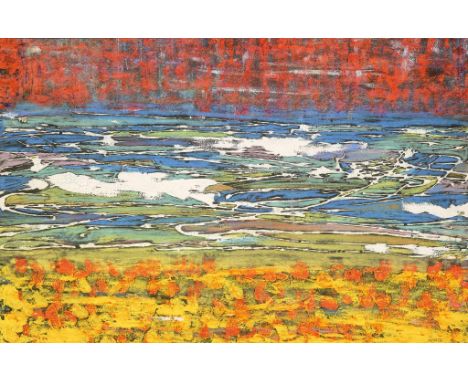 †DAVID A SHARPE, 20TH CENTURY  SEASCAPE  signed, dated '47 and inscribed on the artist's label verso, gouache, 41 x 63cm ++In