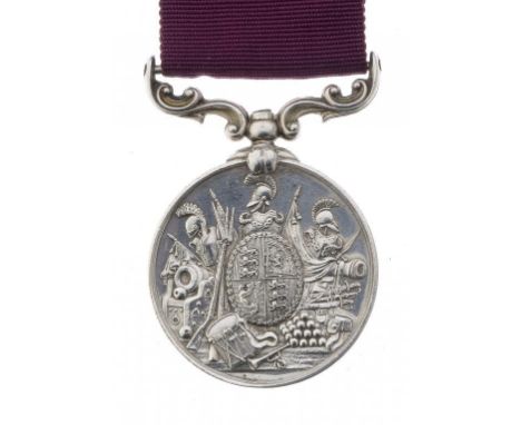 ARMY LONG SERVICE AND GOOD CONDUCT MEDAL  Victoria, small reverse lettering, 1120 PTE R WILSON RW SURR R