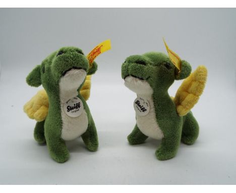 Steiff - Two Steiff Mini Bears comprising 2 x # 112126 'Dragon', yellow tag, approximately 9 cm (h)