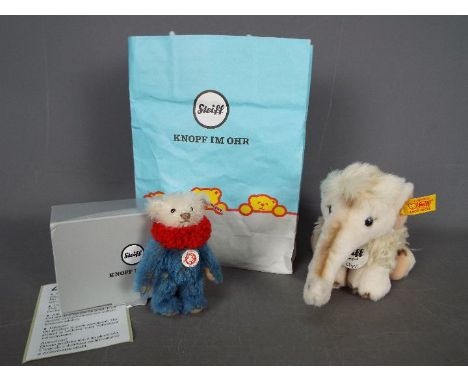 Steiff - A boxed limited edition Steiff Mini Bear # 006463 'Dolly' (11 cm h), with white tag and an unboxed Steiff # 072314 '