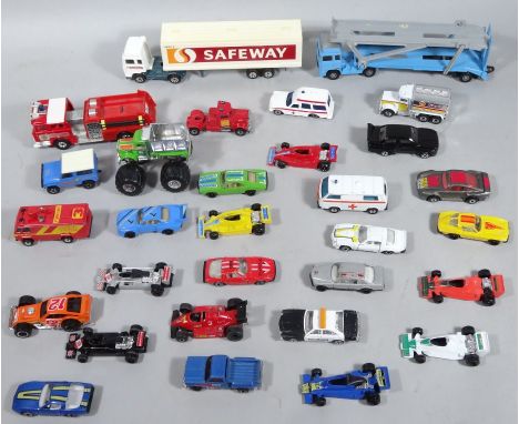 Various die-cast vehicles, etc to include Corgi Fire Pumper, various other Corgi, police car, 5cm wide. etc. (a quantity, unb
