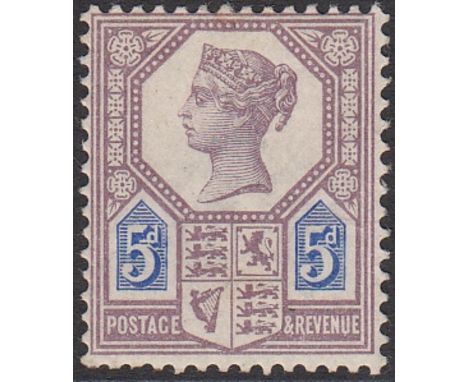 1887-92 Jubilee 5d dull purple & blue Die I (SG 207) large part o.g., light gum crease and few short perfs, cat £800 