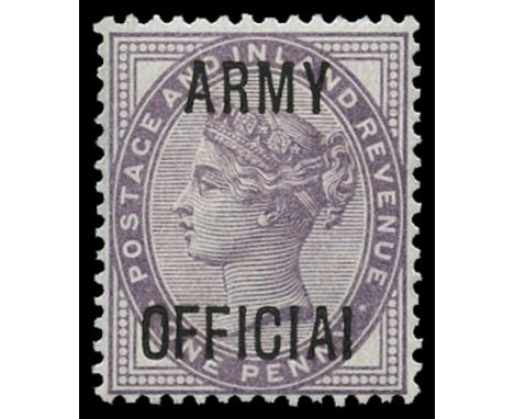 Officials: Army 1896-1901 1d lilac, variety "OFFICIAI" (SG O43a), very fresh u/m, RPS cert (2006) 