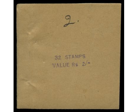 Stamp Booklets: 1947 2r buff paper covers with value handstamped in violet, containing 32 1a brown type 2, wide (5mm) setting