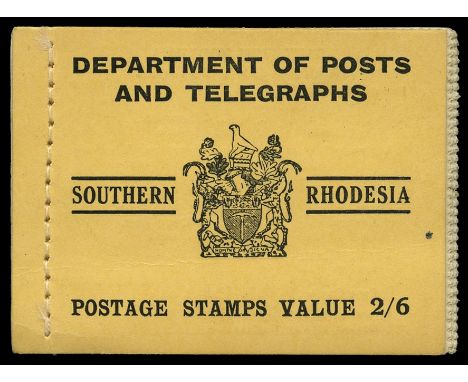 Stamp Booklets: 1938-45 2s 6d black/yellow, with postage rates on inside front cover amended in manuscript (SG SB4), fine, co