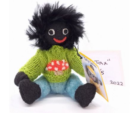 Gills Gollies Jax, artist designed by Gill Cousins, le 1/5, felt, embroidered features, swing label certificate, Good Plus to