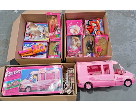 Mattel Barbie Dolls And Vehicles Including: (1) Barbie After Ski Party #7511, (2) Ken After Ski Party #7512 (Face Is Damaged)