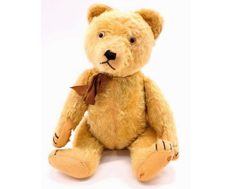 Steiff Vintage Original Teddy Bear, EAN 5335, 1950's/1960's, golden mohair, fully jointed, black and brown glass eyes, black 