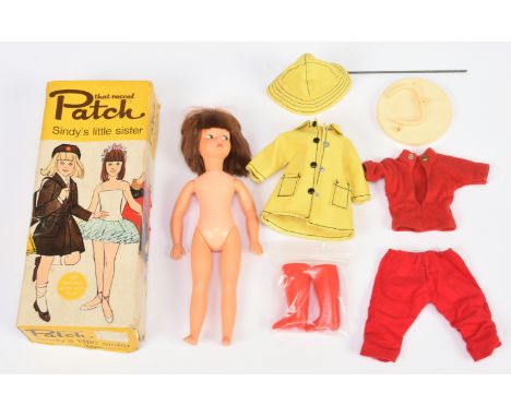 Pedigree Sindy Patch vintage brunette doll, some original clothing, arms are "swingy", Good to Good Plus, within Fair Plus to