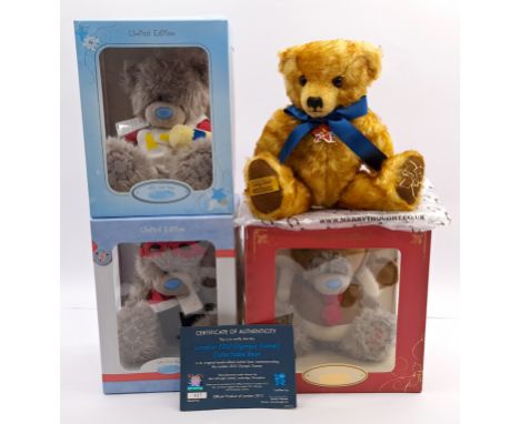 Teddy Bear Group Including: Merrythought London 2012 Olympic Games Collectable Bear, LE No.617, Mohair, Certificate of Authen