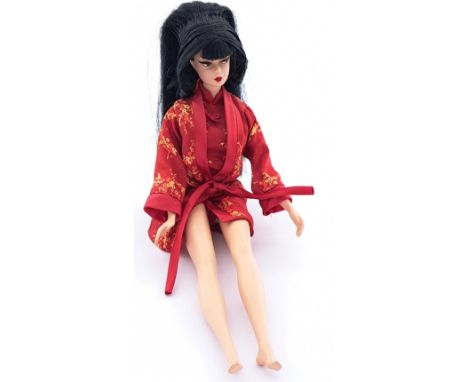 Mattel Barbie Silkstone Chinoiserie Red Moon, #B3431, unboxed, MISSING shoes, hair tie and stand, damage to bottom of feet, G