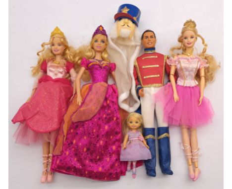 Mattel Barbie Group Including: (1) Clara From The Nutcracker, (2) Prince Eric, Ken From The Nutcracker, (Marks On Outfit), (3