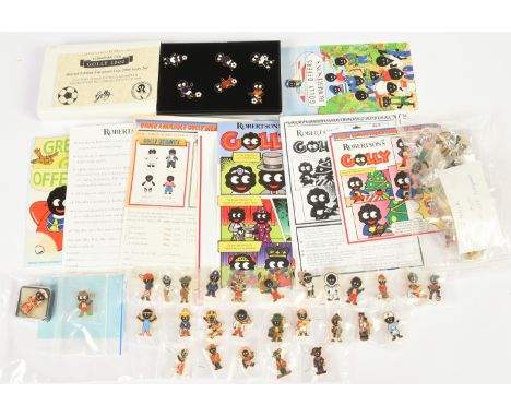 Collection of Robertson's golly badges: (1) Set of 21 x badges, sealed within factory plastic; (2) European Cup Golly 2000 se