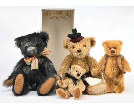 Collection of modern teddy bears x 4, including: (1) Robin Rive Countrylife Charkie, LE 41/200, mohair, swing label certifica