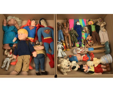 TV &amp; Film related action figures, plush toys, etc, includes: Bendy Toys Worzel Gummidge and Aunt Sally; Austin Powers fig