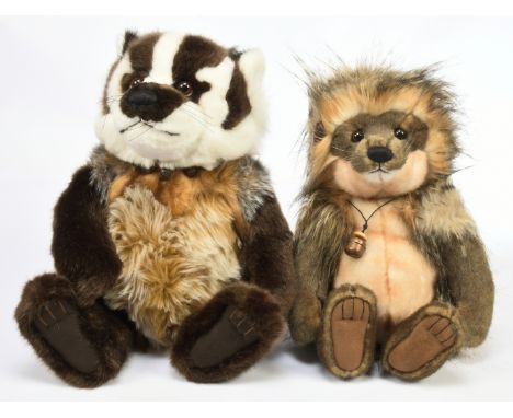 Charlie Bears pair including: (1) Quill-I-Am hedgehog, CB 641504, LE 1989/3000, plush, swing label certificate, 12"/30cm; (2)