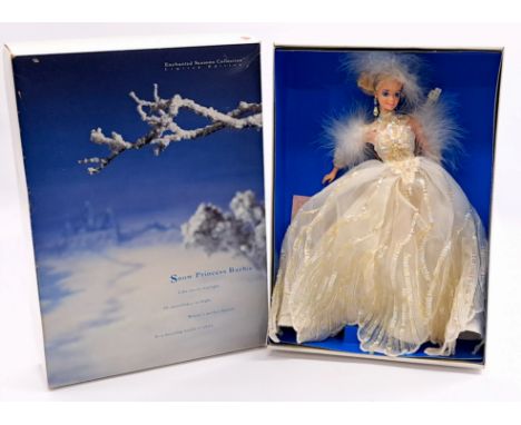 Mattel Barbie Enchanted Seasons Snow Princess doll, #11875, Fair Plus to Good (legs and dress discoloured), in Fair Plus box.