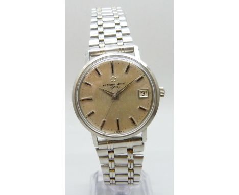 An Eterna Matic 1000 wristwatch, reference 106FT, automatic movement, numbered 1489K, appears original crown, strap a replace