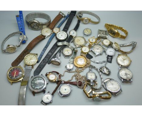 A collection of wristwatches including Oris, Smiths, and Timex, some a/f