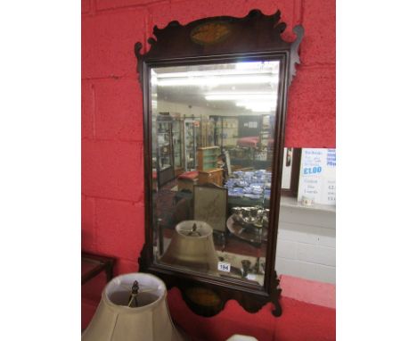 Chinese Chippendale inlaid mahogany mirror