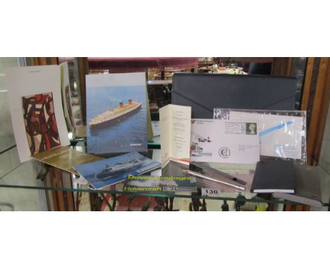 Shelf of Concorde & Cunard ephemera etc