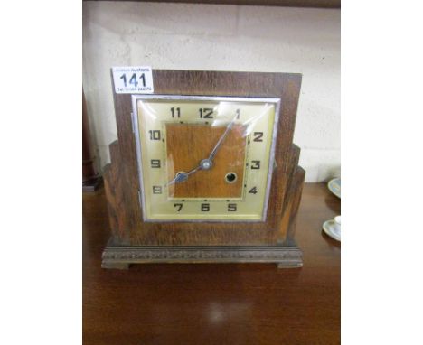Art Deco oak mantle clock