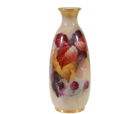 A Royal Worcester slender ovoid vase signed by K  A Royal Worcester slender ovoid vase     signed by  K. Blake  ,   date code