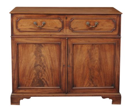 A George III secretaire cabinet , circa 1780  A George III secretaire cabinet  , circa 1780, the top with moulded edge above 