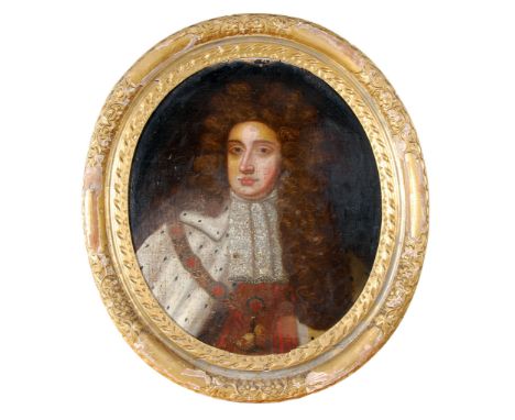 Follower of William Wissing - Portrait of a gentleman Oil on canvas Oval 76 x 63.5 cm (30 x 25 in) 