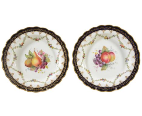 A pair of Royal Worcester plates signed by E  A pair of Royal Worcester plates signed by  E. Phillips  ,   date code for 1924