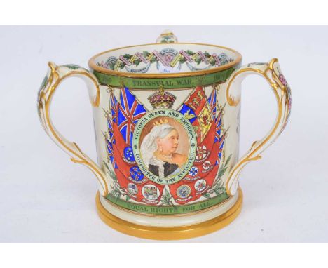 Copeland tyg made for T Goode &amp; Co commemorating the Boer War entitled 'Transvaal War 1900' with portrait of Queen Victor