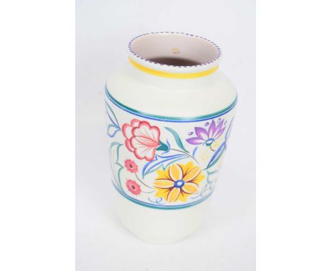 Poole pottery vase with typical floral design