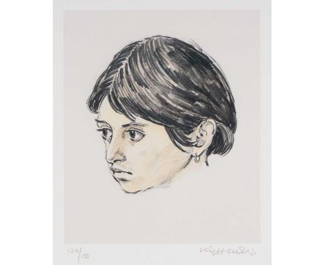 ‡SIR KYFFIN WILLIAMS RA (Welsh 1918-2006) limited edition (128/150) print - head portrait of Tehuelche girl Norma Lopez, sign