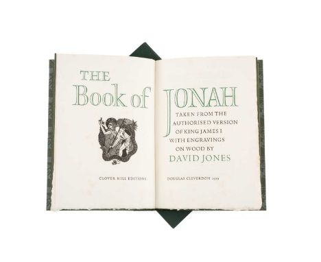 JONES (DAVD) The Book of Jonah, taken from the authorised version of King James I with engravings on wood by David Jones, pub