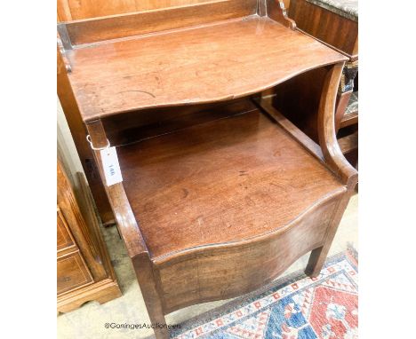   A George III mahogany serpentine commode, width 59cm, depth 48cm, height 76cm