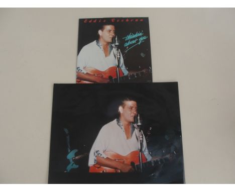 Original colour photograph by Timothy Kehr c1959 of Eddie Cochran singing & playing guitar together with the album "Thinkin a