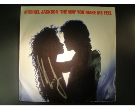 Michael Jackson 7" single "The Way You Make Me Feel" signed to cover in silver marker Michael Jackson