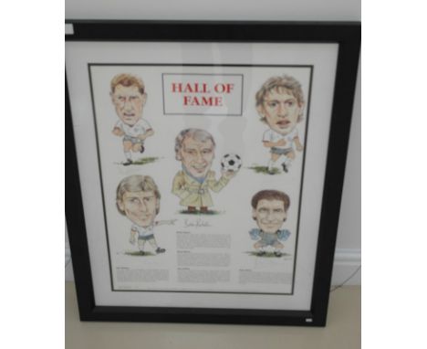 England Hall of Fame print 25" x 19" framed glazed & mounted signed by Terry Butcher, Gary Lineker, Bryan Robson, Bobby Robso