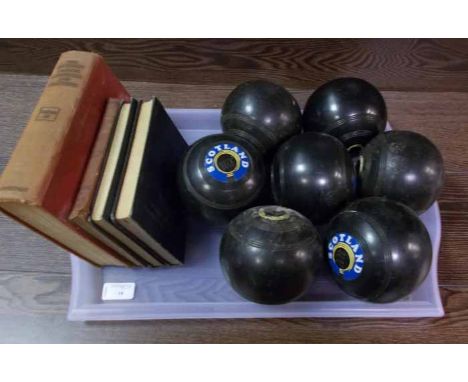 SIX LAWN BOWLS
together with a few vintage books on tailoring