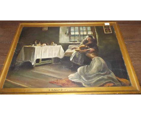 R MCDONALD,
A HOPELESS DAWN
oil on board, signed, signed and titled on frame
48cm x 75cm
Framed